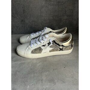 Steve Madden Madden Girls White Multi Snakeskin Star Sneakers Womens Size 7.5